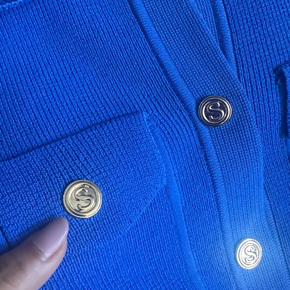 Sold ❌Sandro | Fancy Stitch Knitted Cardigan | L I Blue - Picture 12 of 16